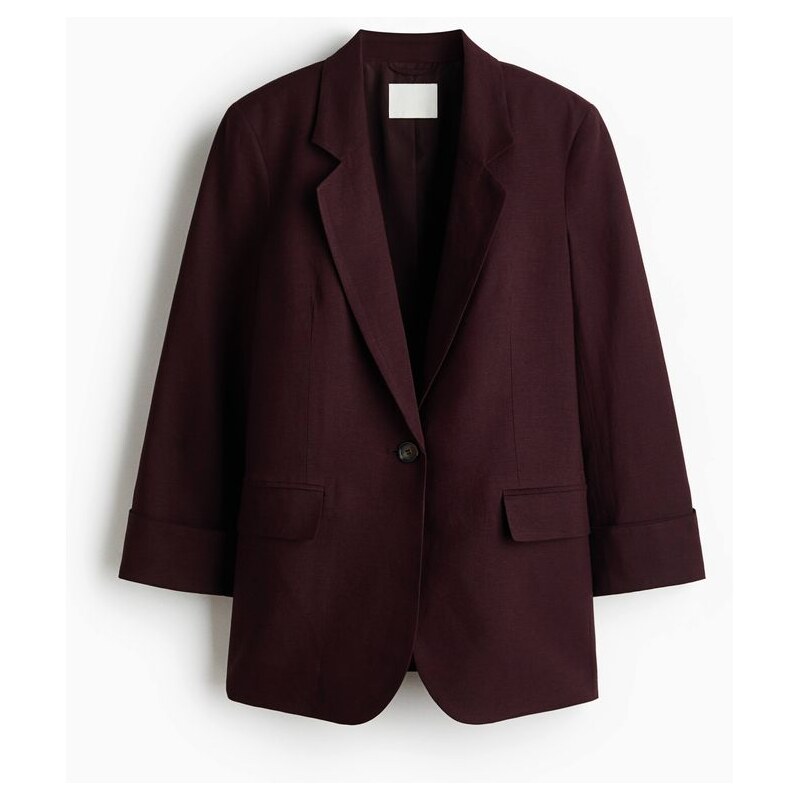 H&M - Sako z lněné směsi - růžová 114322537