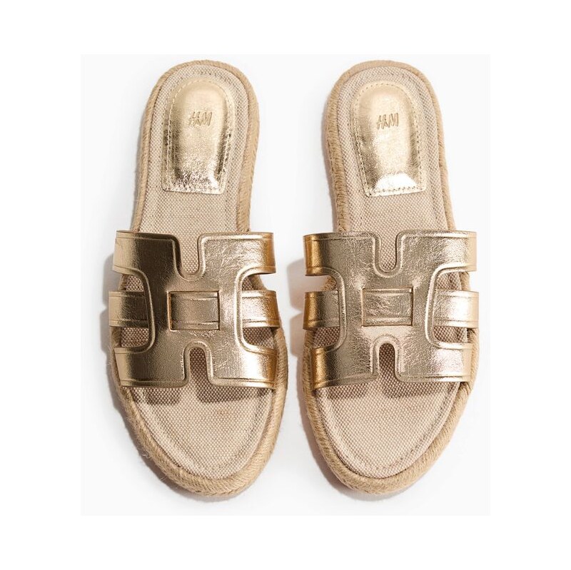 H&M - Sandály espadrilky - zlatá 114322561