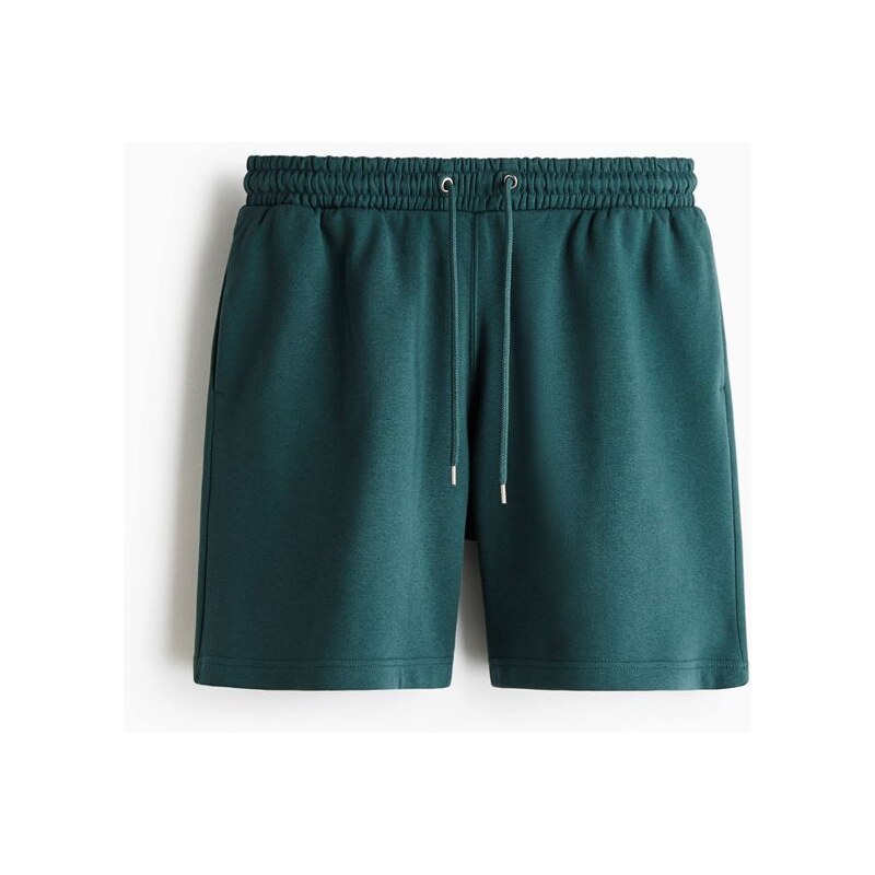 H&M - Teplákové šortky Regular Fit - Tmavá Zelenomodrá