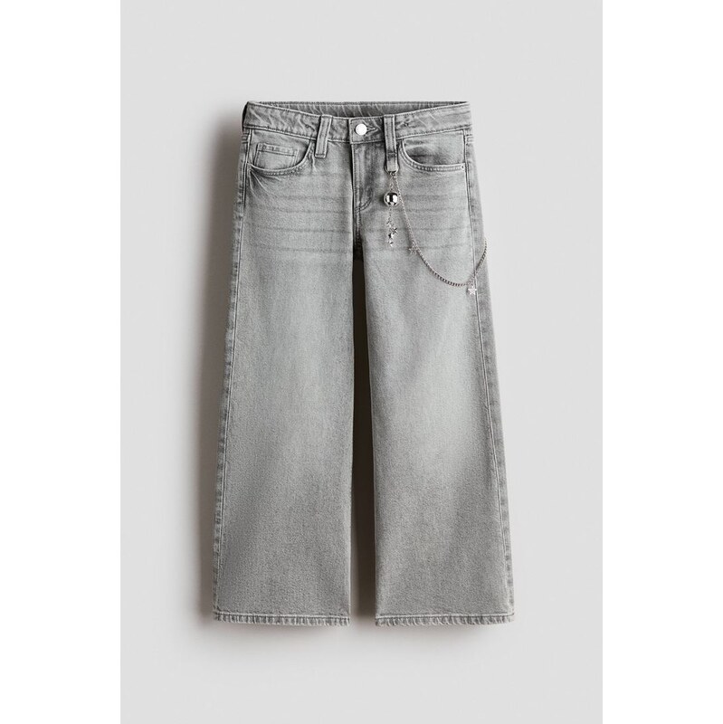 H&M - Baggy Fit Bootcut Leg Jeans - Světle Šedá