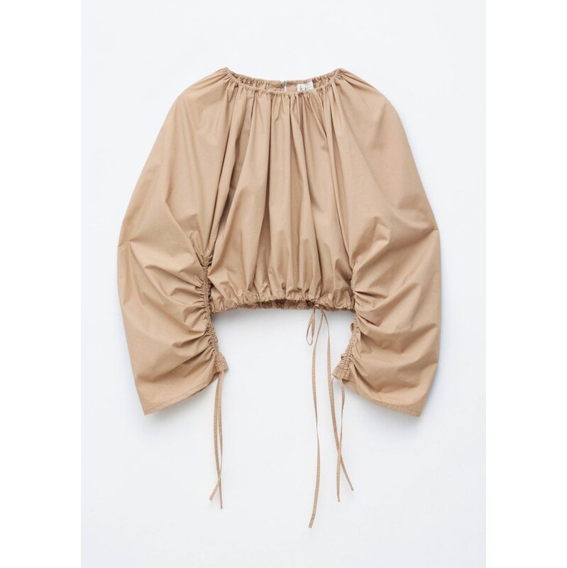H&M - Sochařská halenka se stahovací šňůrkou - béžová 114339840