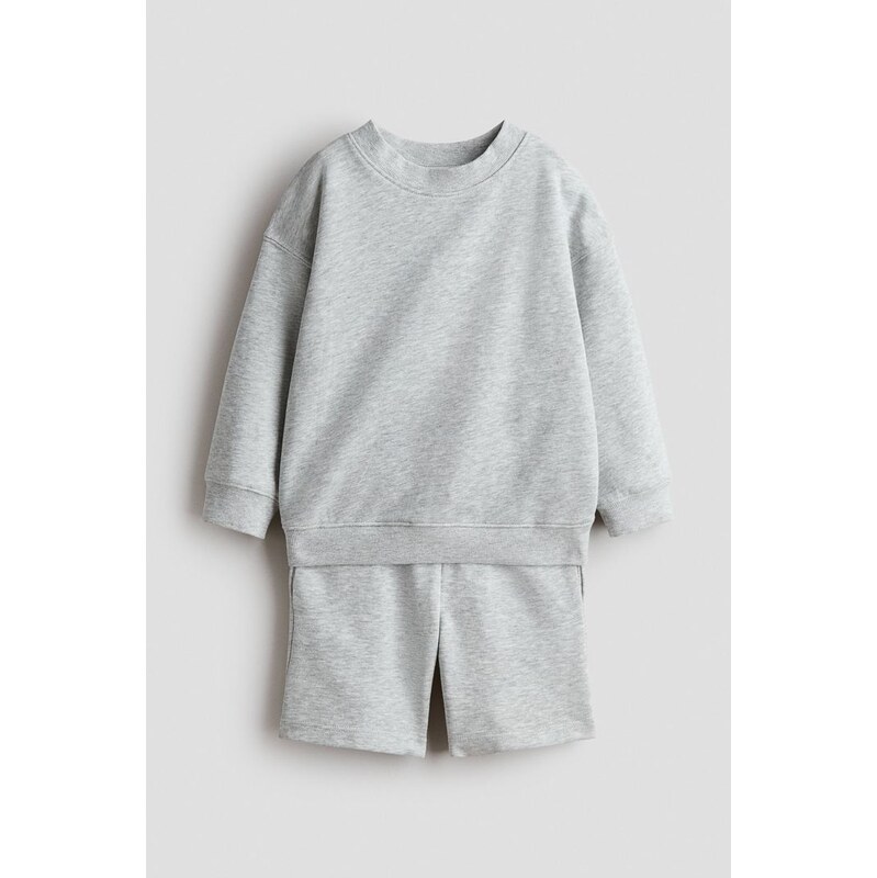 H&M - Dvoudílná tepláková souprava - Světle Šedý Melír