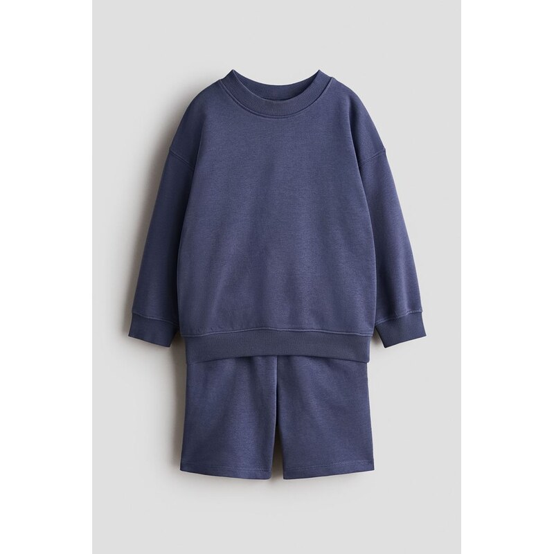 H&M - Dvoudílná tepláková souprava - Tmavomodrá