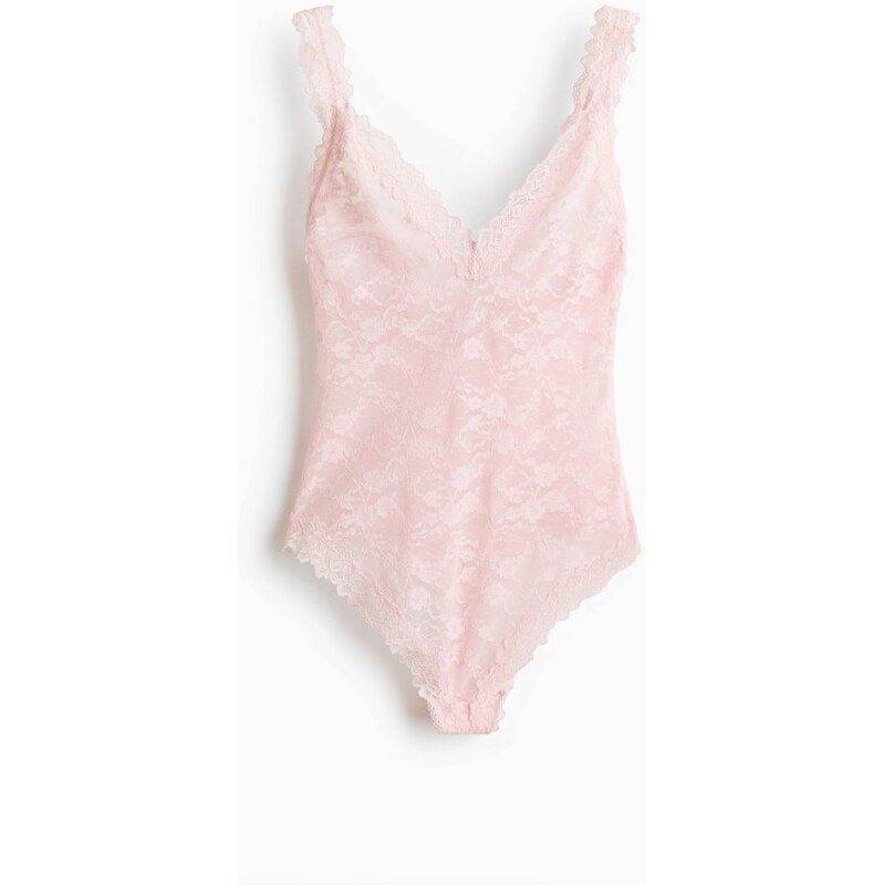 H&M - Krajkové body thong - růžová 114445186