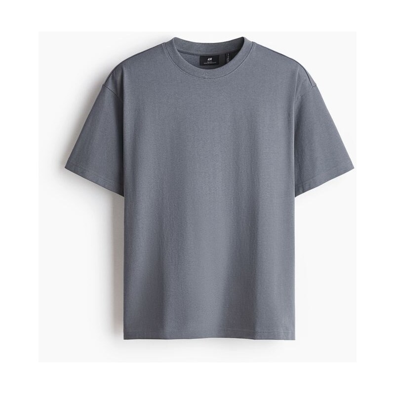 H&M - Tričko z materiálu COOLMAX Relaxed Fit - Tmavě Šedá