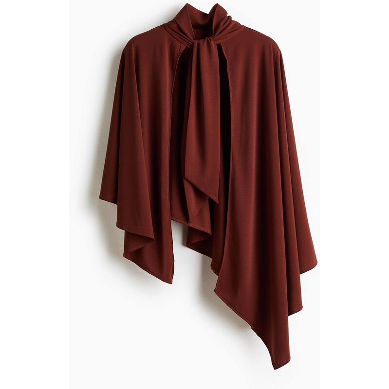 H&M - Asymetrický pelerínkový top - oranžová 114445275