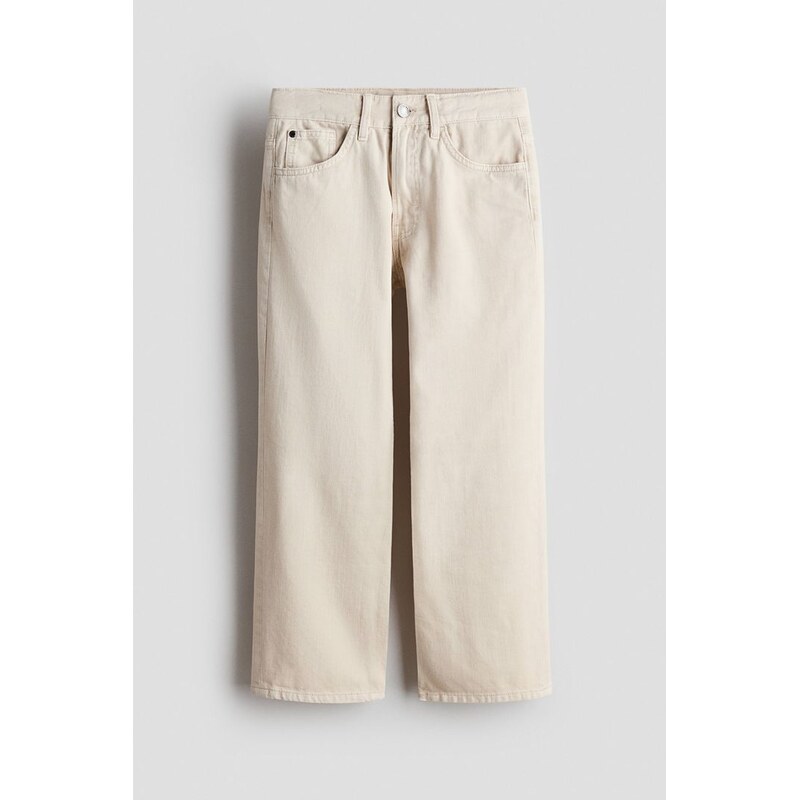 H&M - Kalhoty z bavlněného kepru - Světle Béžová