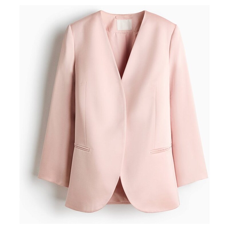 H&M - Saténové sako bez límce - oranžová 114445278