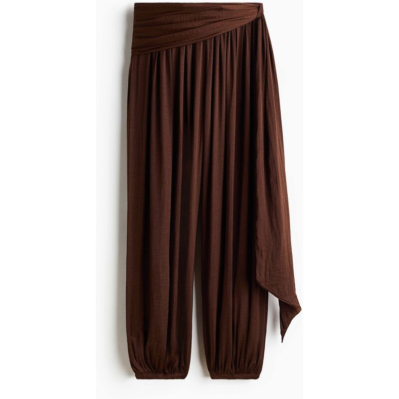 H&M - Balonové kalhotys řaseným dílem - béžová 114445313