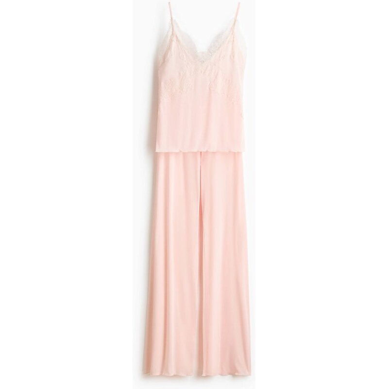 H&M - Žerzejové pyžamos krajkou - oranžová 114445345