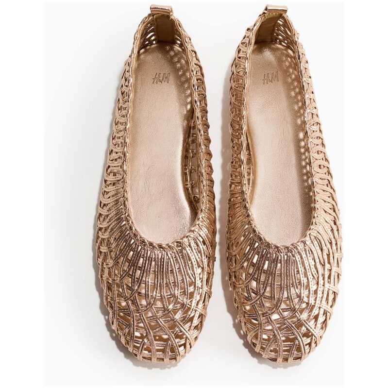 H&M - Balerínkys efektem splétání - zlatá 114445373