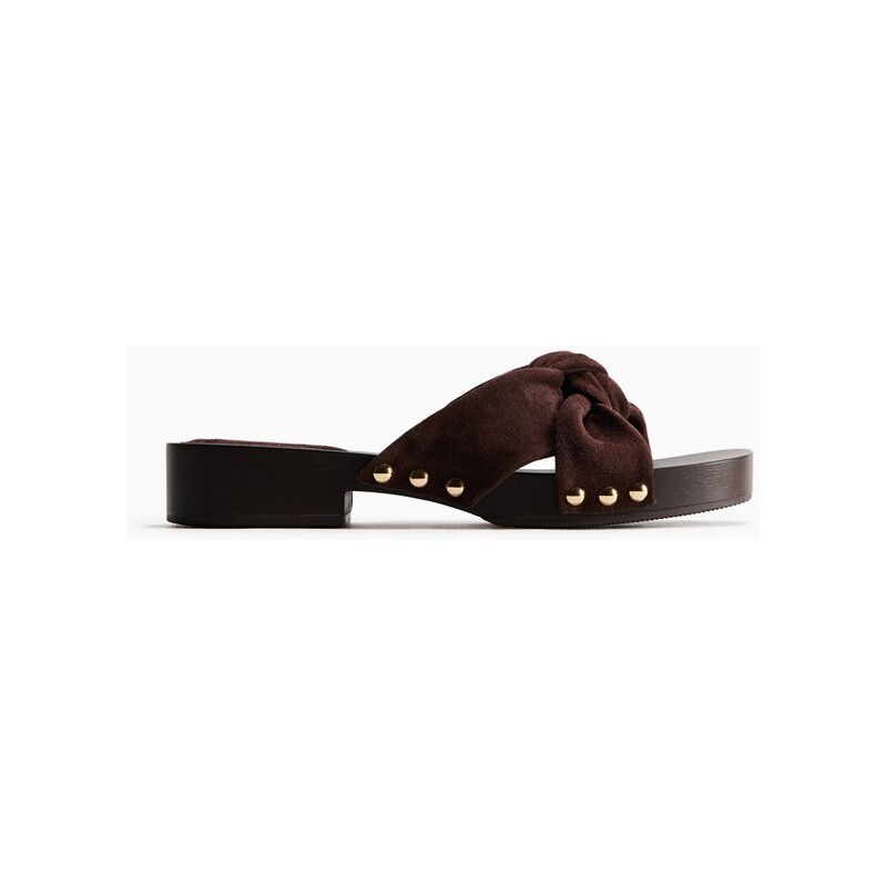 H&M - Semišové sandály - hnědá 114445357