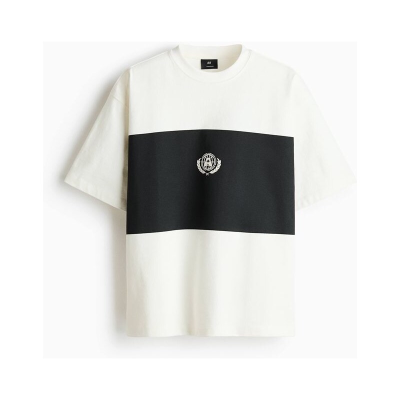 H&M - Tričkos potiskem Oversized Fit - Bílá