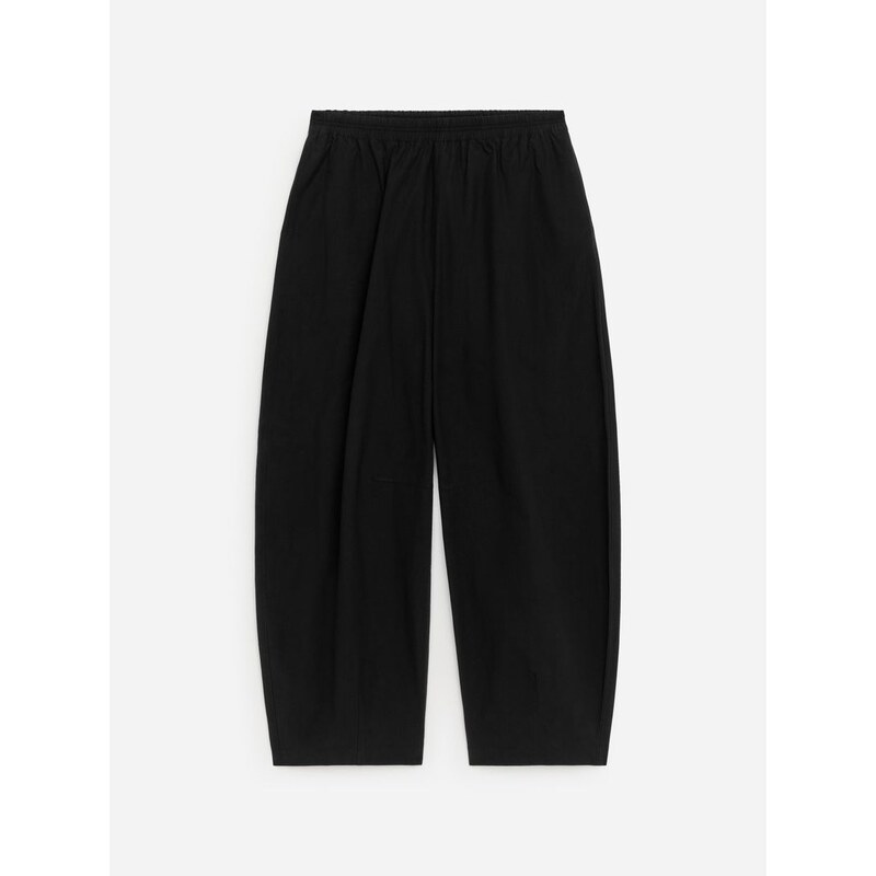 H&M - Bavlněné kalhotys širokými nohavicemi - černá 114445437