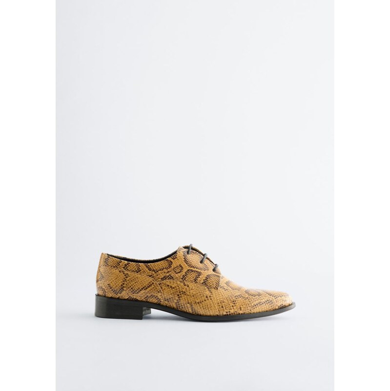 H&M - Kožené derby boty - béžová 114445453