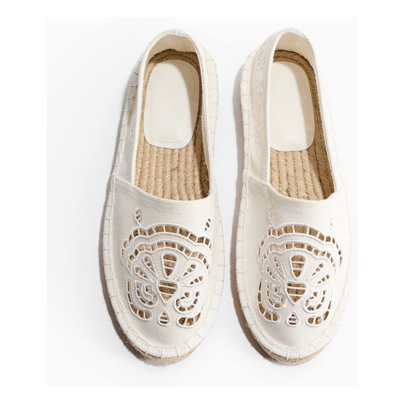 H&M - Broderie anglaise espadrilles - bílá 114445559