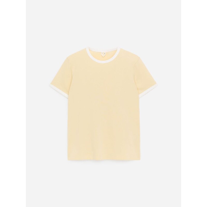 H&M - Tričkos žebrováním - žlutá 114445541