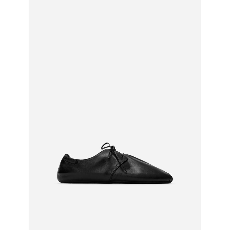 H&M - Měkké Kožené Šněrovací Boty - černá 114445542