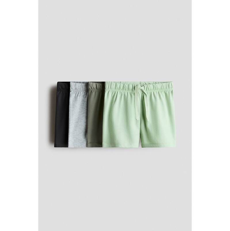 H&M - Žerzejové šortky 4 kusy - Světle Zelená/Světle Šedá