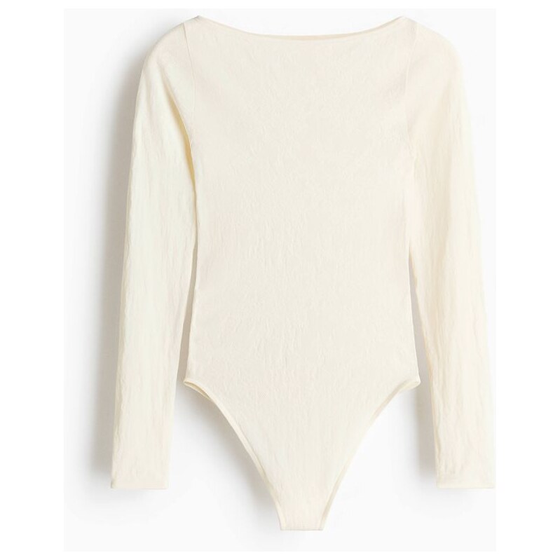 H&M - Bezešvé krajkové body - bílá 114497918