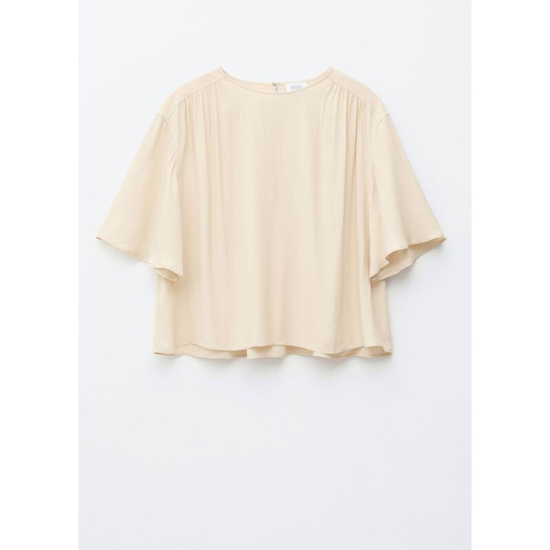 H&M - Krepová Halenka S Nařasením - béžová 114497934