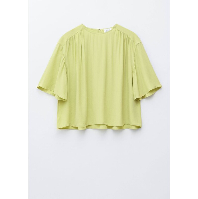 H&M - Krepová Halenka S Nařasením - zelená 114497932