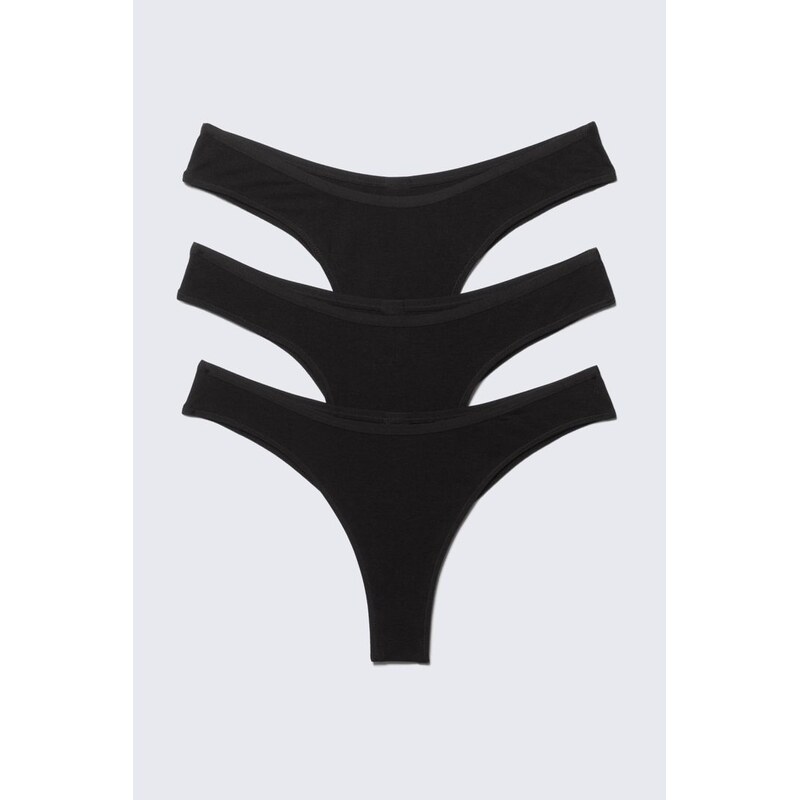 H&M - 3-pack Inez Brazilian Cotton Briefs - černá 114497940