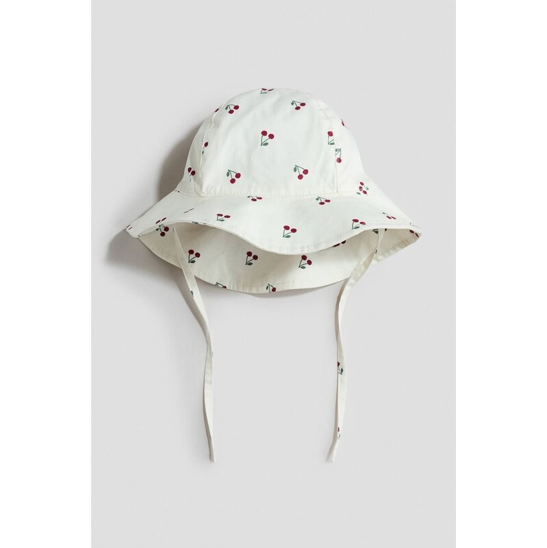 H&M - Letní klobouček - Bílá/Třešně