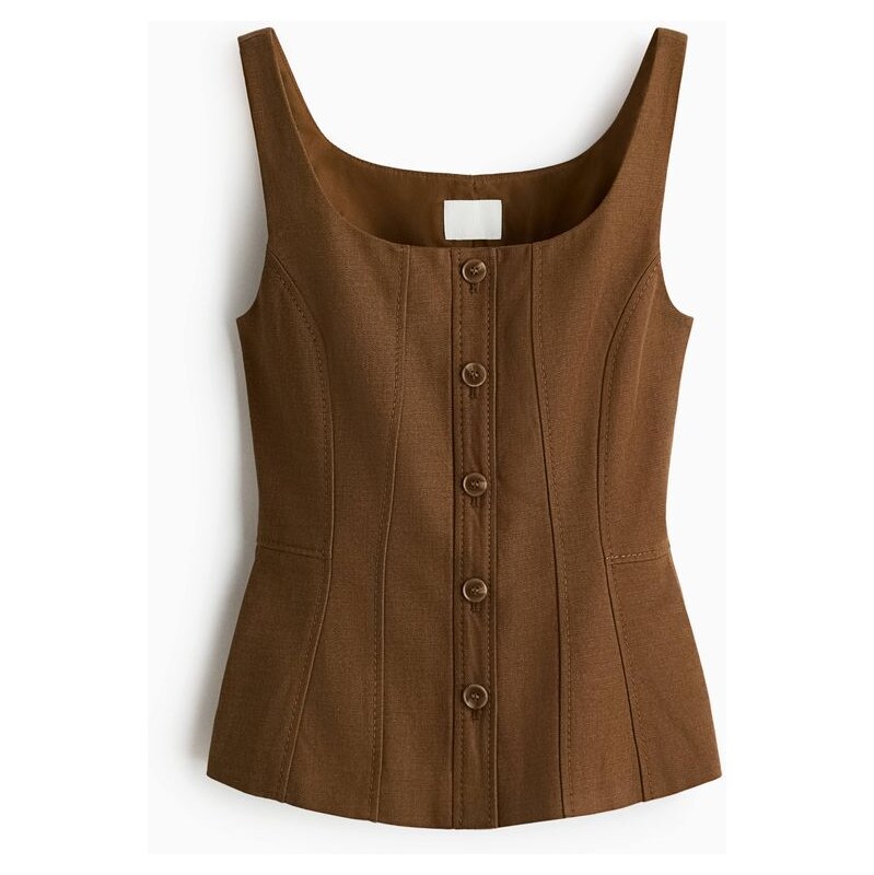 H&M - Přiléhavá vesta - Hnědá