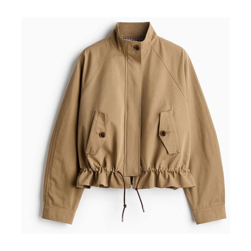 H&M - Bunda z bavlněného kepru - béžová 114533096