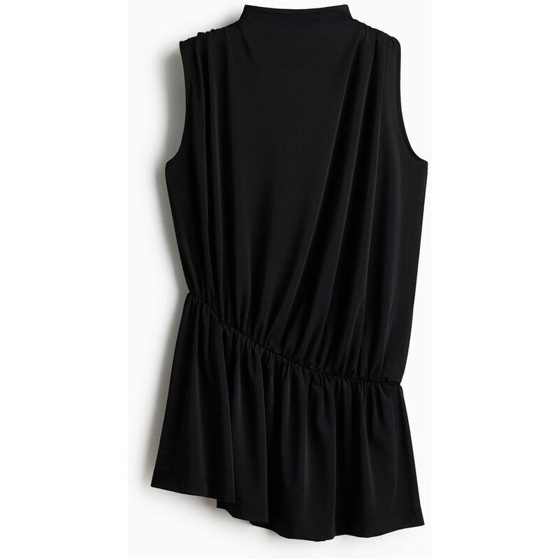 H&M - Asymetrický řasený top - černá 114533161