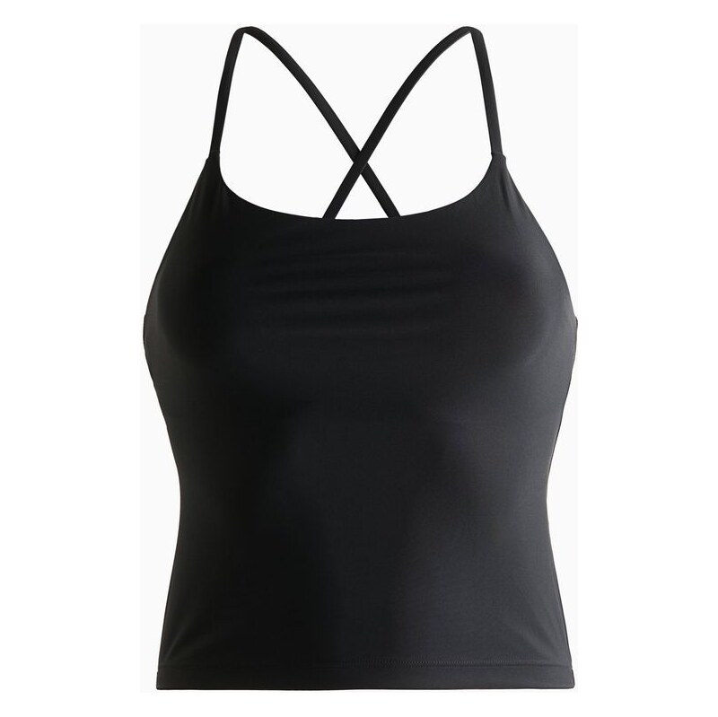 H&M - Sportovní tankinový top Lycrou a podprsenkou - černá 114533139