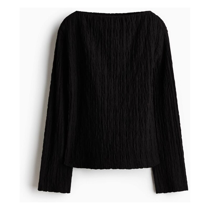 H&M - Tops lodičkovým výstřihem - Černá