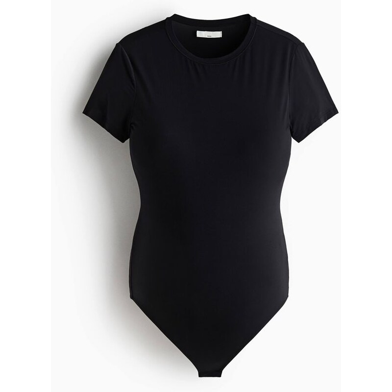 H&M - MAMA Body z mikrovláknas krátkým rukávem - černá 114533281