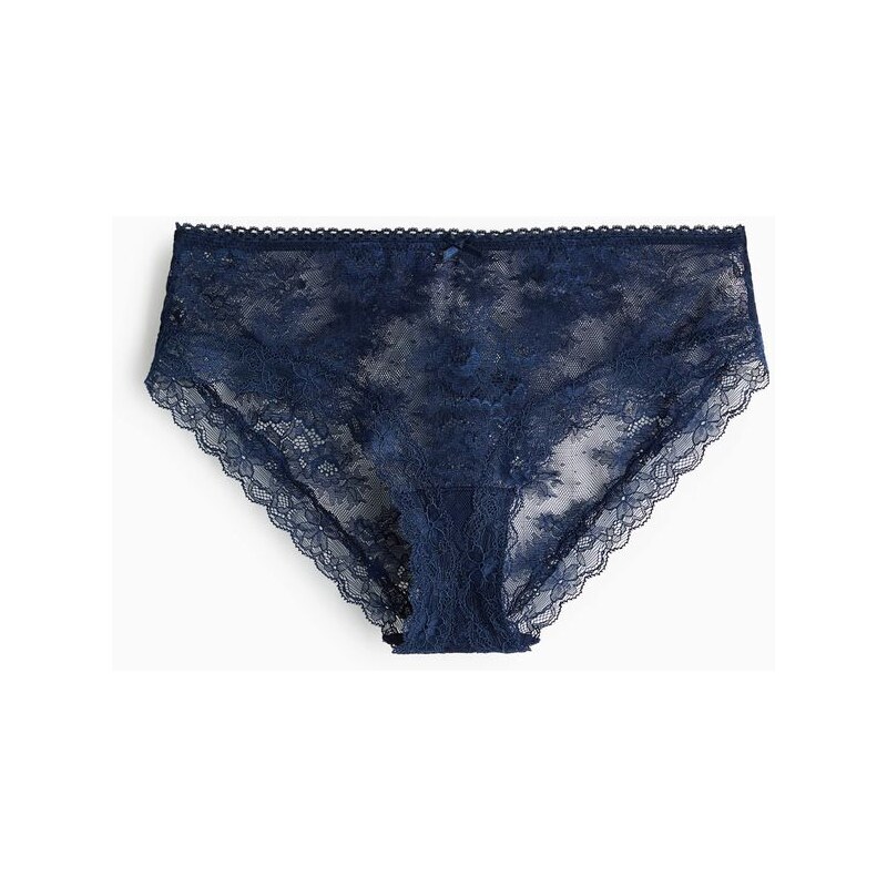 H&M - Krajkové kalhotky hipster - modrá 114536127