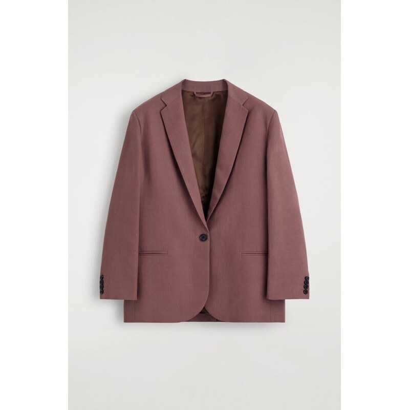 H&M - SÁČKO Z LENOVÉ SMĚSI S JEDNOŘADÝM ZAPÍNÁNÍM - béžová 114559707