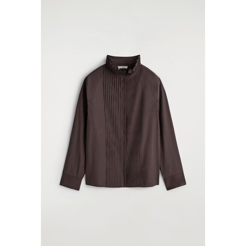 H&M - BAVLNĚNÁ HALENKA S PROŠÍVÁNÍM - hnědá 114559723