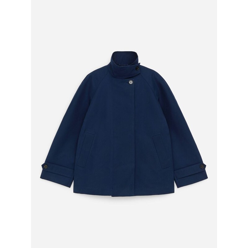 H&M - Bavlněná Bundas Vysokým Límcem - modrá 114569914