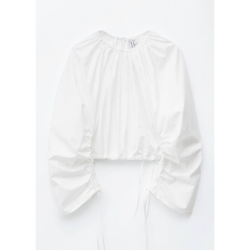 H&M - Sochařská halenka se stahovací šňůrkou - bílá 114592248