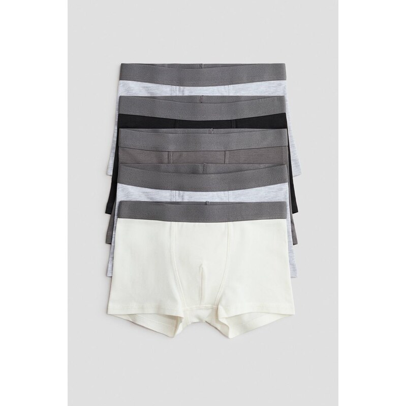 H&M - Boxerky 5 kusů - Bílá/Šedá