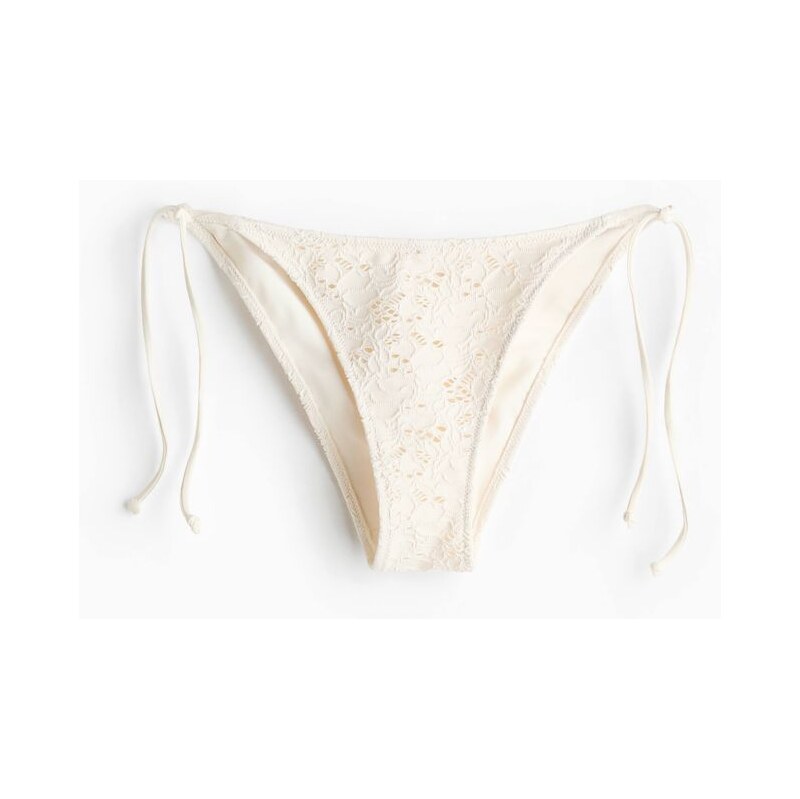 H&M - Zavazovací bikinové kalhotky tanga - bílá 114609033