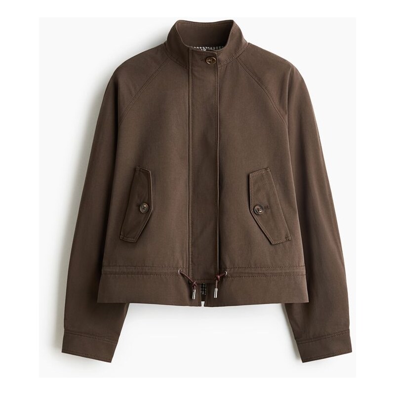 H&M - Bunda z bavlněného kepru - hnědá 114609123