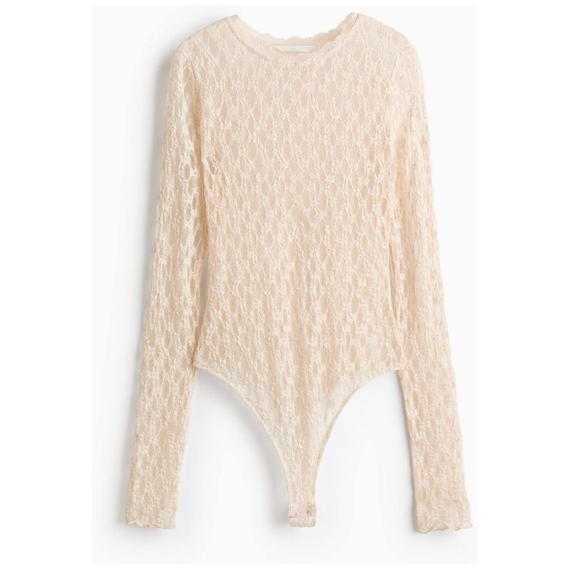 H&M - Body thongs efektem krajky - oranžová 114609134