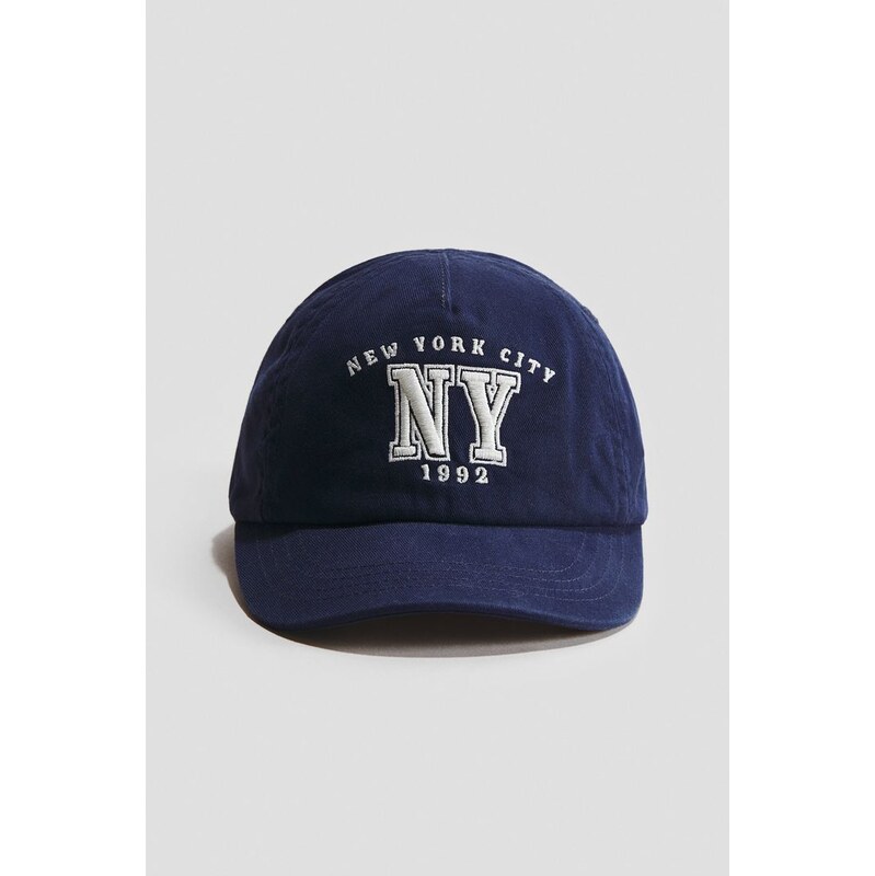 H&M - Bavlněná kšiltovka - Tmavomodrá/New York City