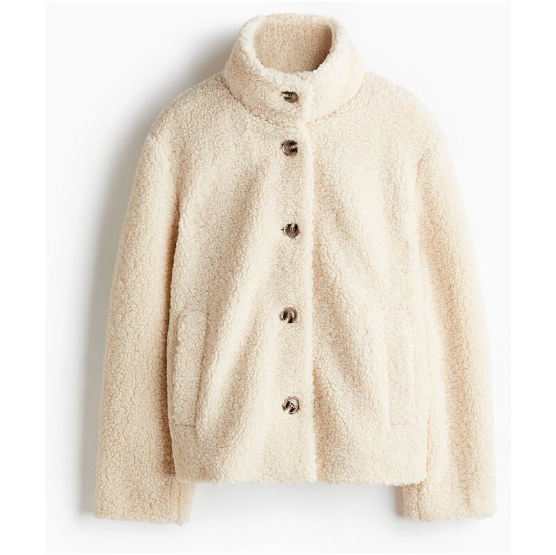 H&M - Plyšová bunda - béžová 109112548