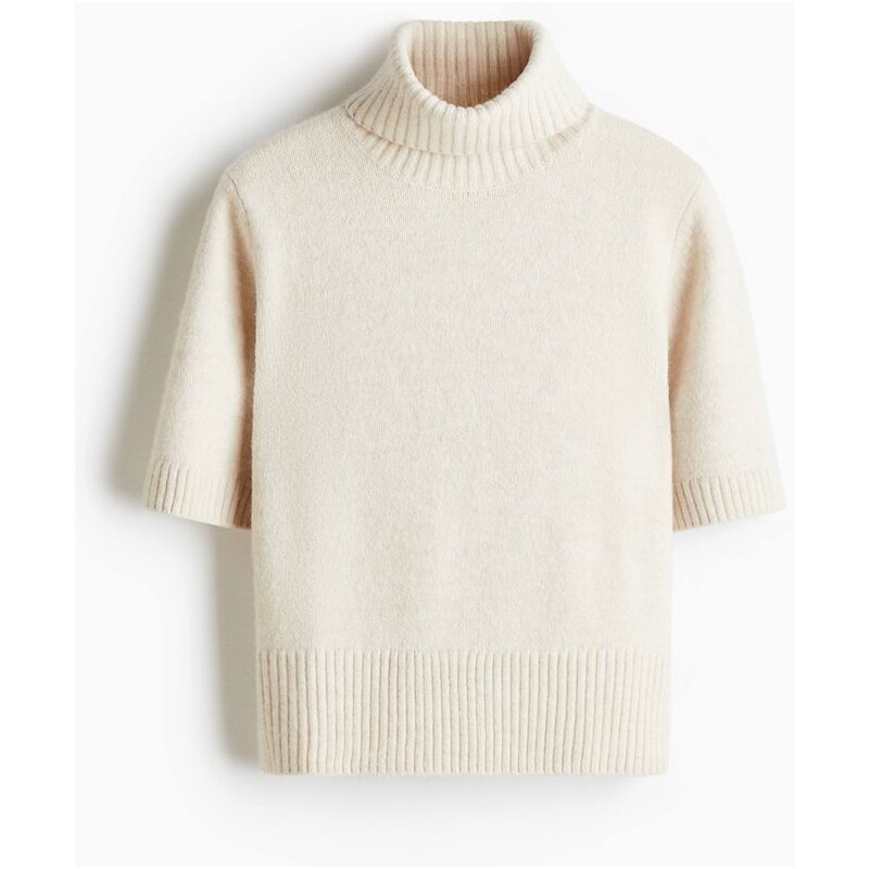 H&M - Pletený tops roláčkem - béžová 109607638