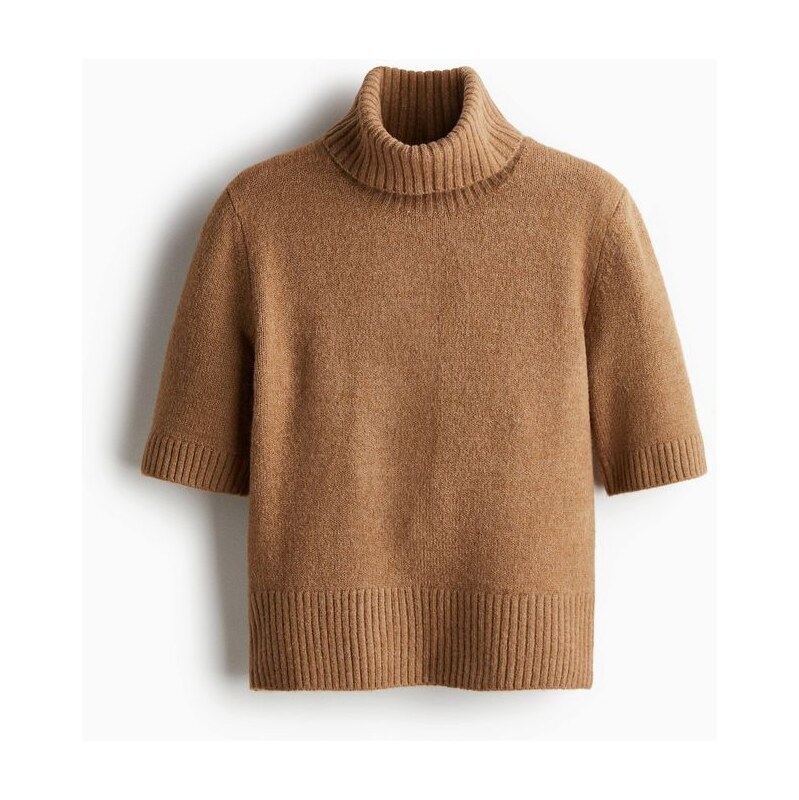 H&M - Pletený tops roláčkem - béžová 109738665
