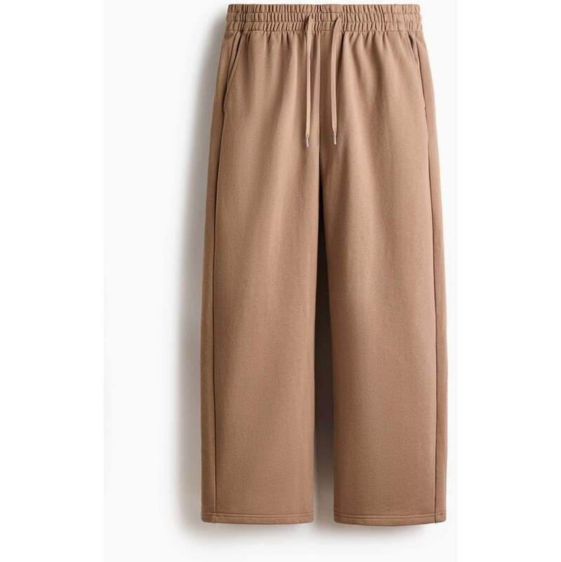 H&M - Bavlněné kalhoty joggers širokými nohavicemi - Tmavě