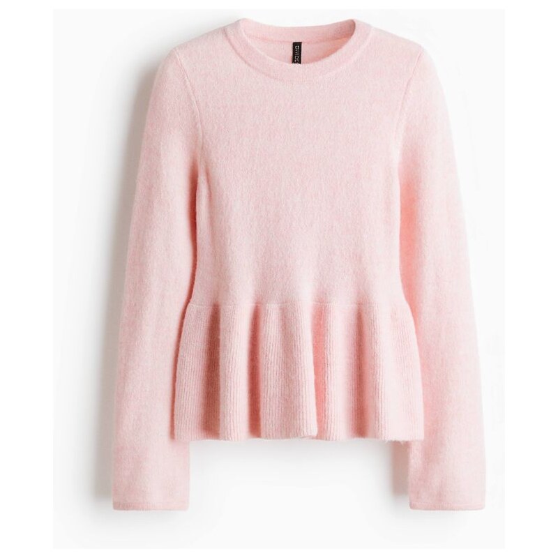 H&M - Svetr peplum - růžová 110363228