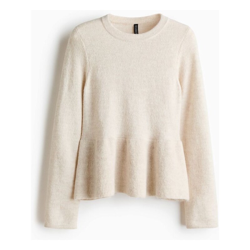 H&M - Svetr peplum - béžová 110363241